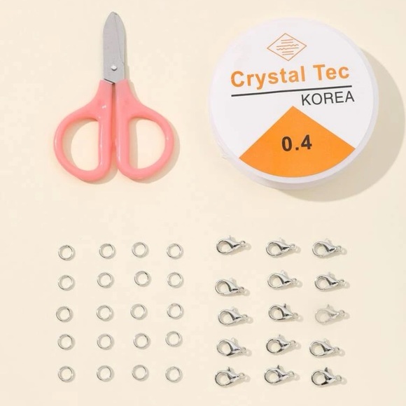 Rainbow Friendship Bracelet Starter Kit - Beads, String, Clasps, and Scissors - Picture 5 of 5